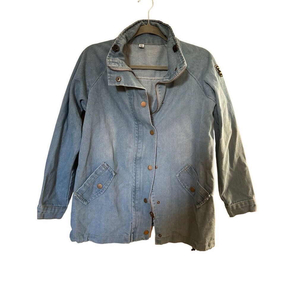 80's Vintage Denim Field Jacket With Commanding Officer Patch